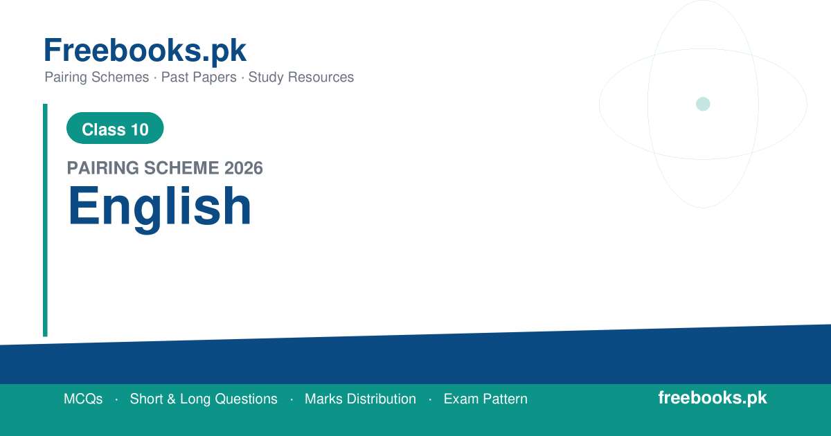 10th Class English Pairing Scheme 2026 Punjab Boards PDF Download - freebooks.pk