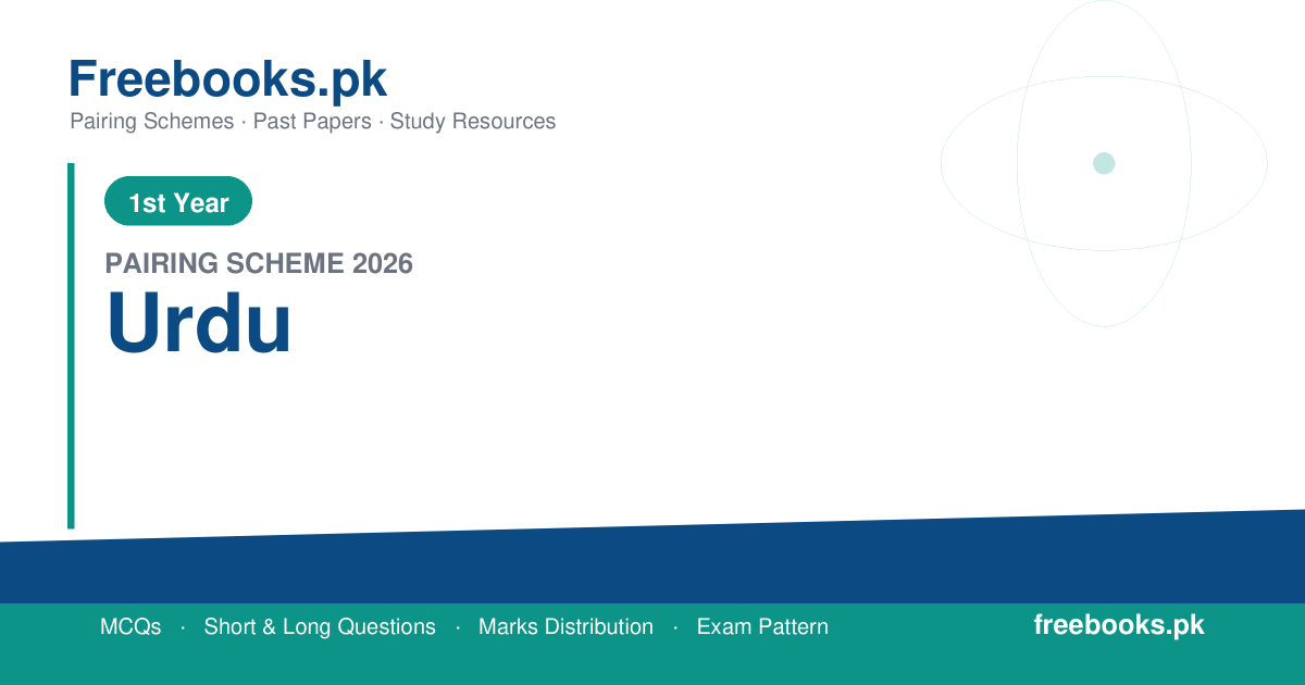 1st Year Urdu Pairing Scheme 2026 Punjab Boards PDF Download - freebooks.pk