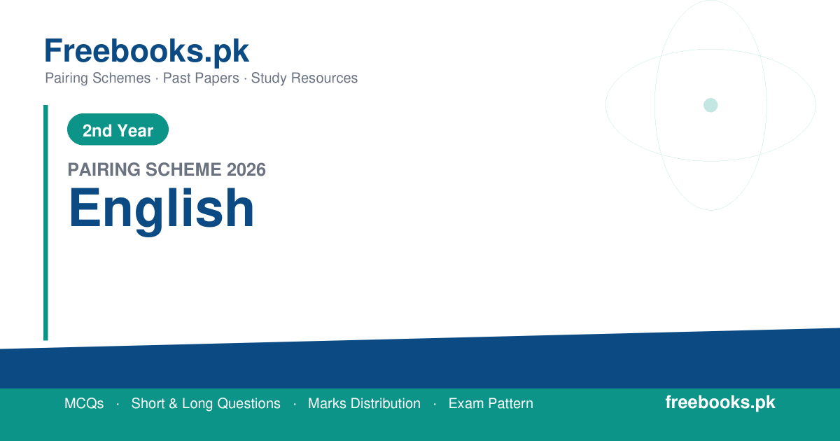 2nd Year English Pairing Scheme 2026 Punjab Boards PDF Download - freebooks.pk