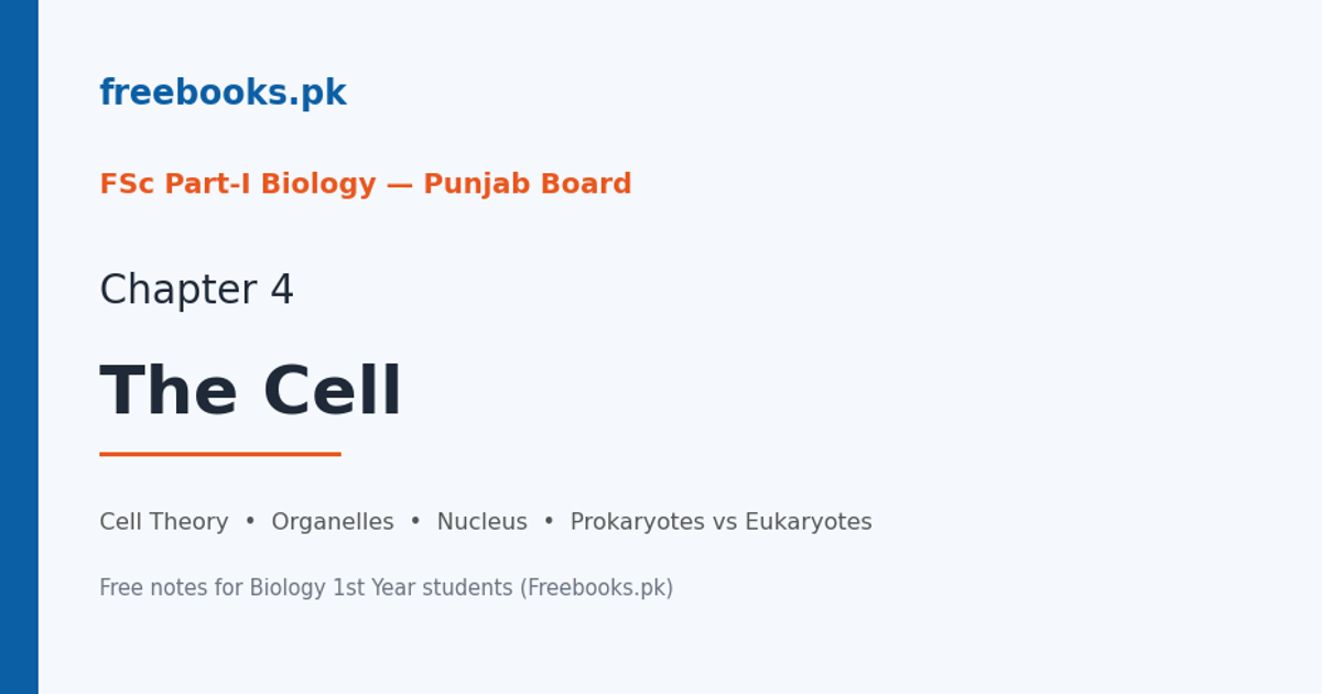 Biology 1st Year Chapter 4: The Cell – free notes (Freebooks.pk)