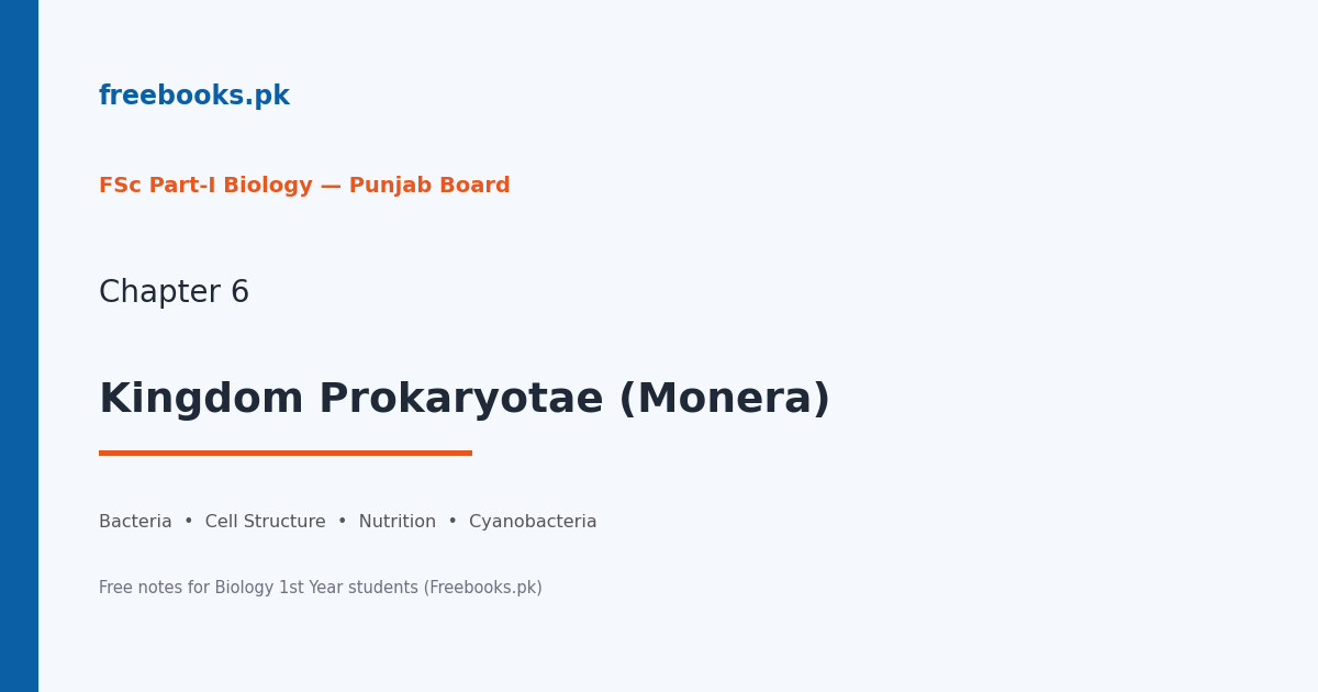 Biology 1st Year Chapter 6: Kingdom Prokaryotae (Monera) – free notes (Freebooks.pk)