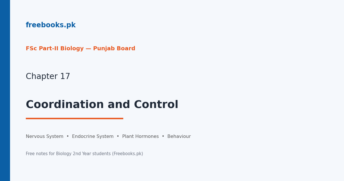 Chapter 17: Coordination and Control - Biology 2nd Year Notes (Freebooks.pk)