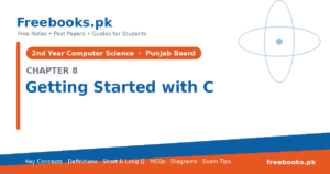 Computer Science 2nd Year Chapter 8: Getting Started with C – Notes cover | Freebooks.pk
