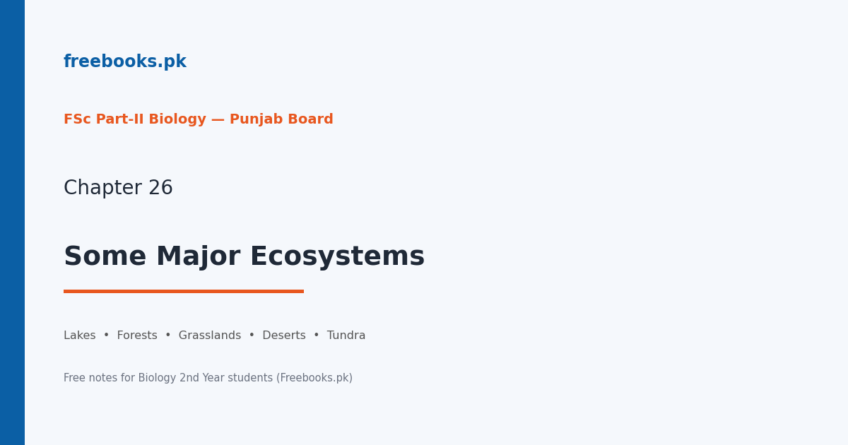 Biology 2nd Year Chapter 26: Some Major Ecosystems - Freebooks.pk