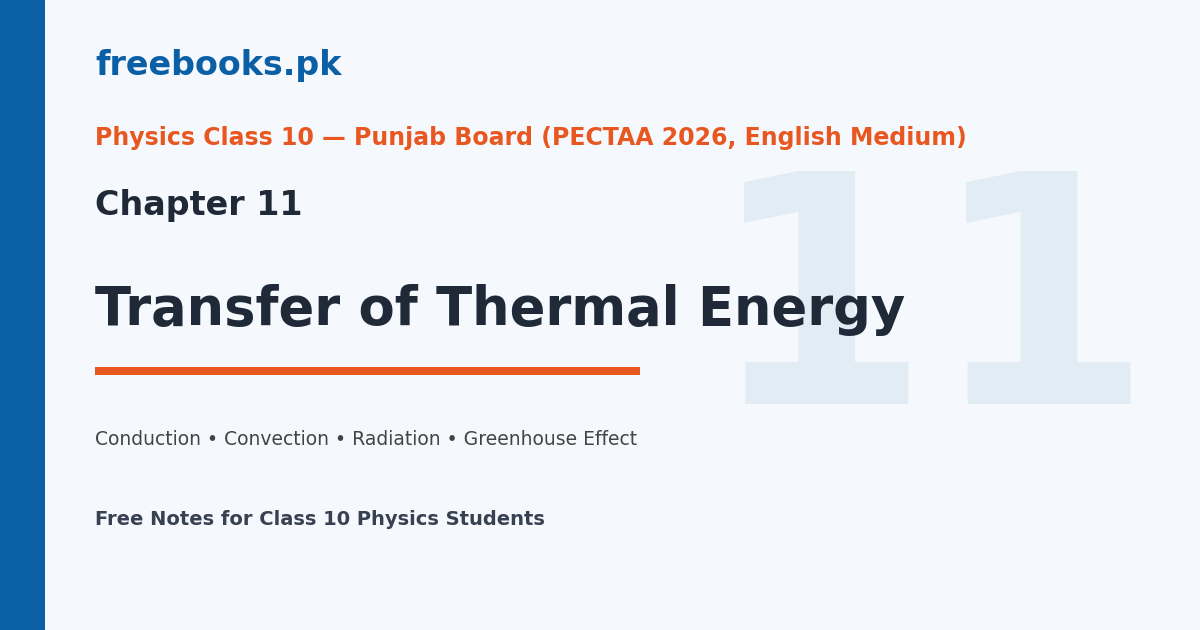 Physics Class 10 Chapter 11 Transfer of Thermal Energy cover image - Freebooks.pk
