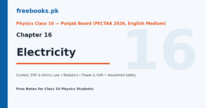 Physics Class 10 Chapter 16 Electricity cover image - Freebooks.pk