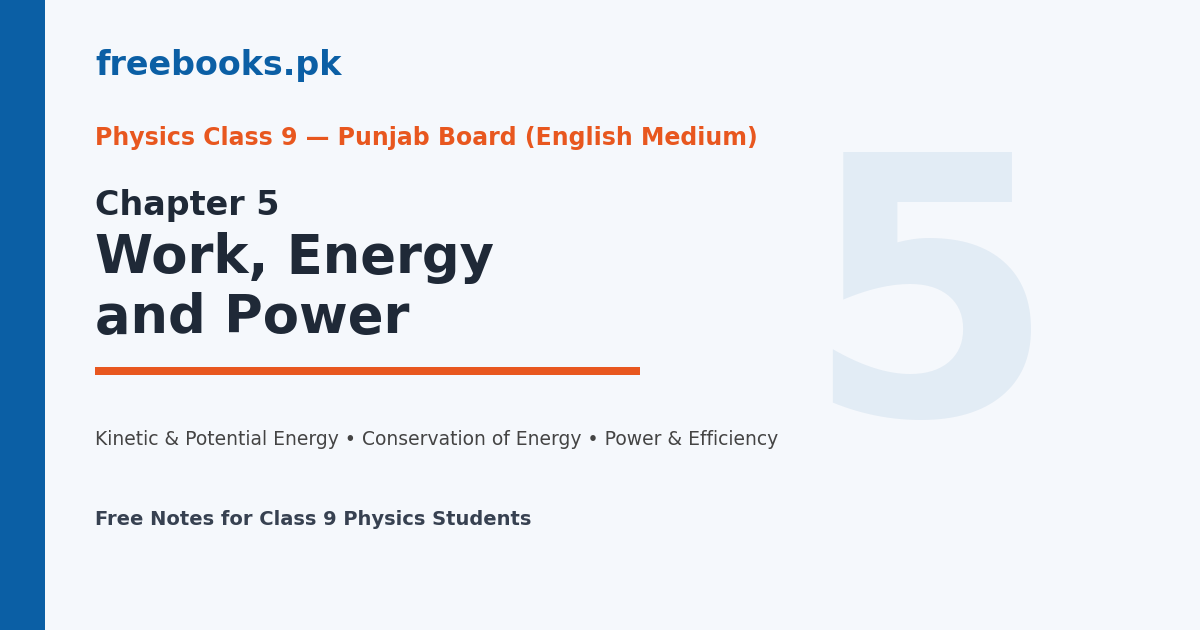 Physics Class 9 Chapter 5 Work, Energy and Power - notes cover image