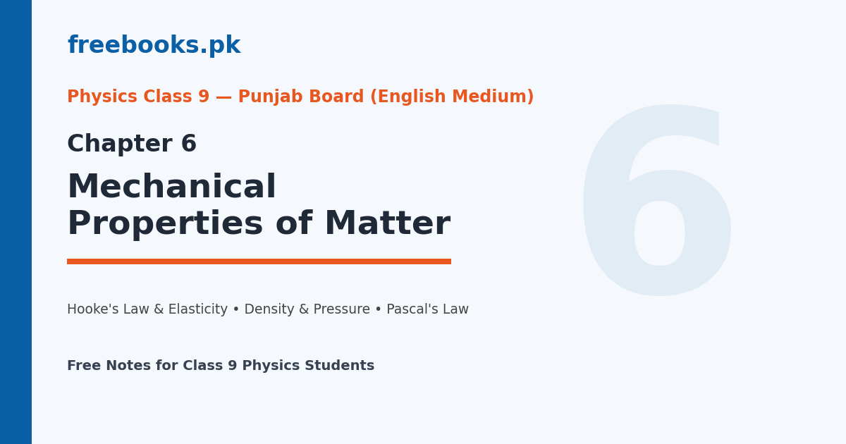 Physics Class 9 Chapter 6 Mechanical Properties of Matter - notes cover image