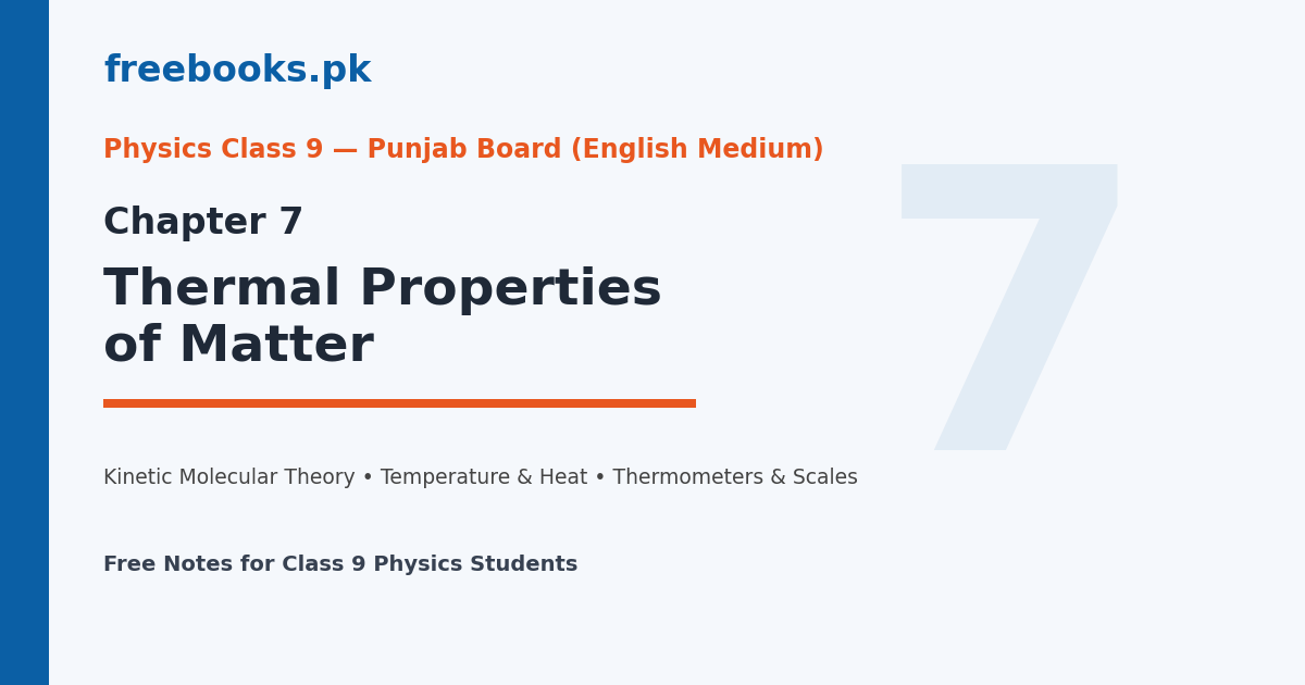 Physics Class 9 Chapter 7 Thermal Properties of Matter - notes cover image