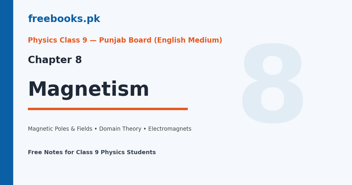 Physics Class 9 Chapter 8 Magnetism - notes cover image