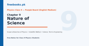 Physics Class 9 Chapter 9 Nature of Science - notes cover image