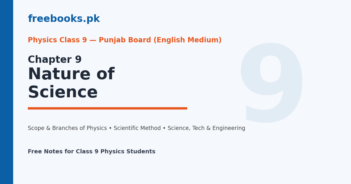 Physics Class 9 Chapter 9 Nature of Science - notes cover image