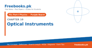 Physics 1st Year Chapter 10: Optical Instruments – Notes cover | Freebooks.pk