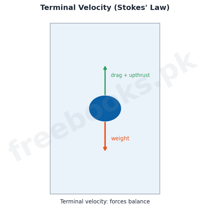 Chapter 6: Fluid Dynamics – Physics 1st Year Notes 2 Physics 1st Year Chapter 6 – Terminal velocity (Freebooks.pk)