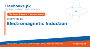 Physics 2nd Year Chapter 15: Electromagnetic Induction – Notes cover | Freebooks.pk