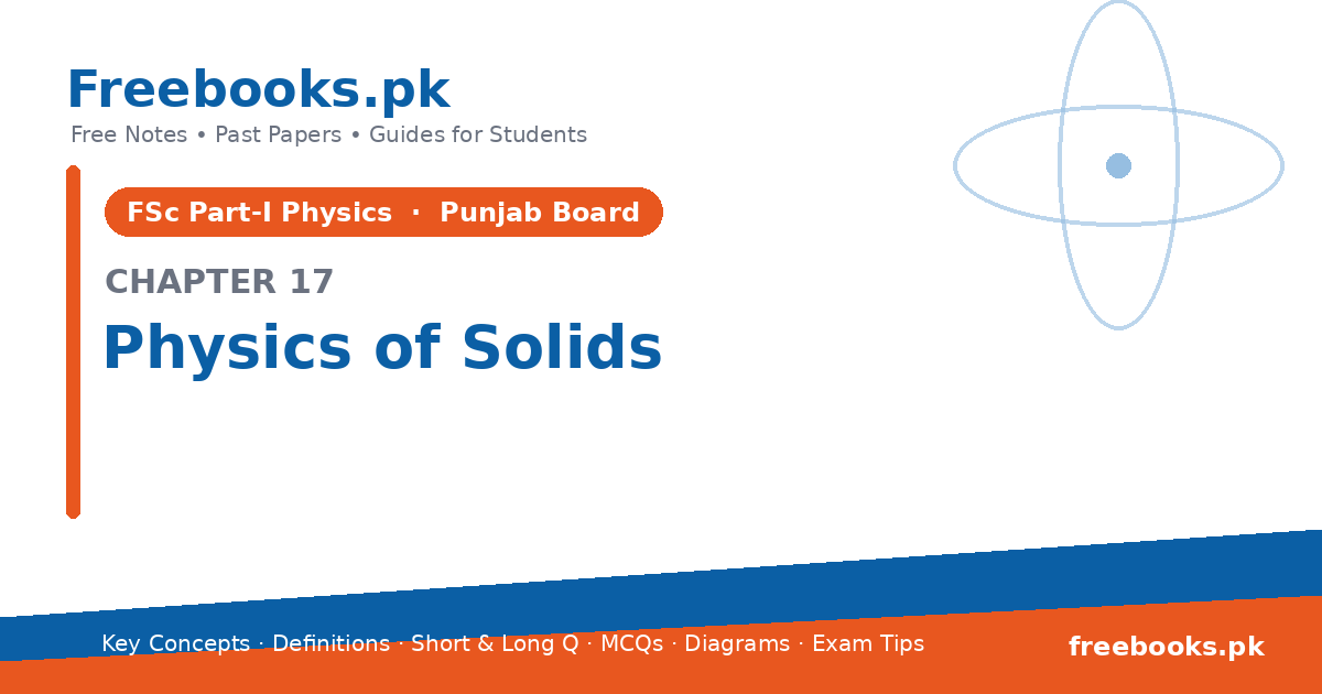 Physics 2nd Year Chapter 17: Physics of Solids – Notes cover | Freebooks.pk