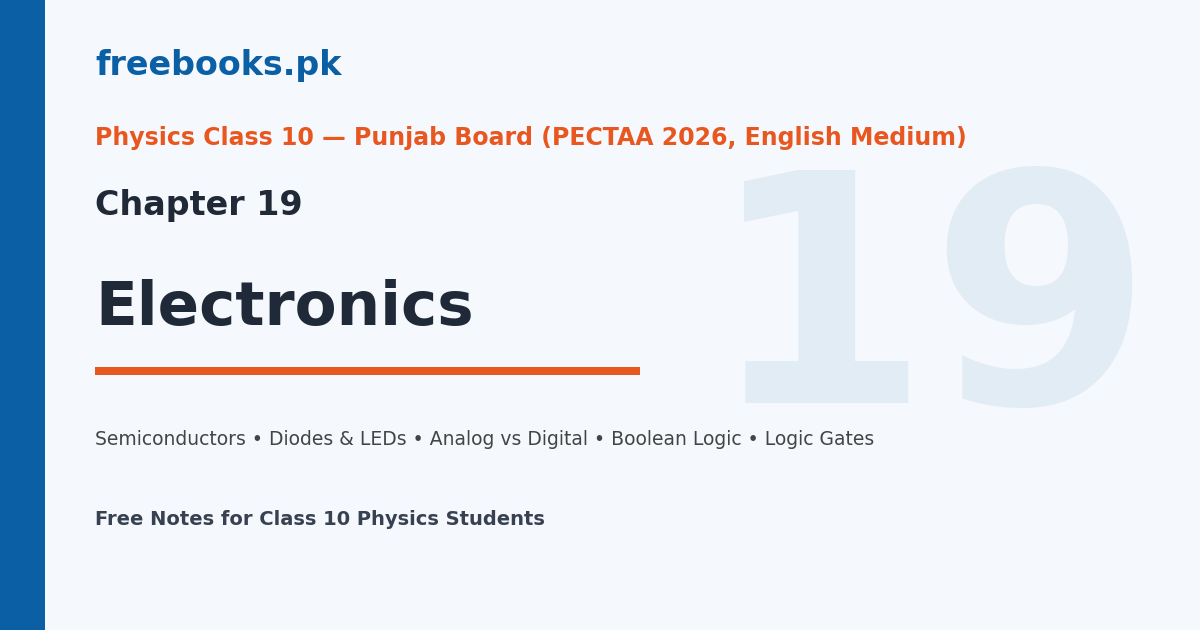 Physics Class 10 Chapter 19 Electronics - Cover Image