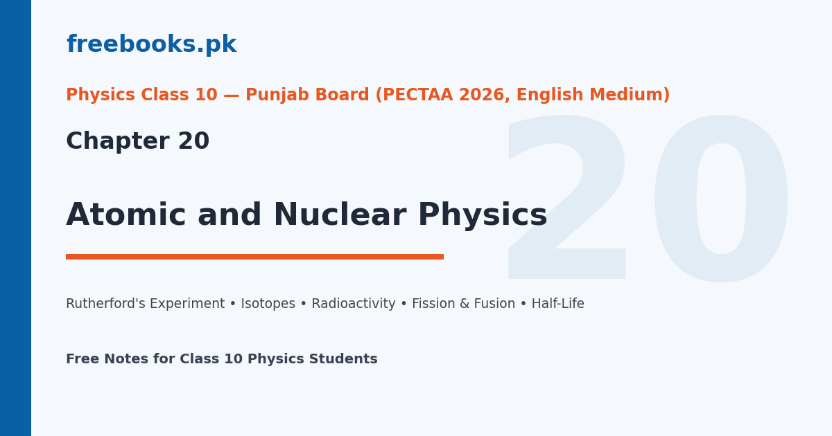 Physics Class 10 Chapter 20 Atomic and Nuclear Physics - Cover Image