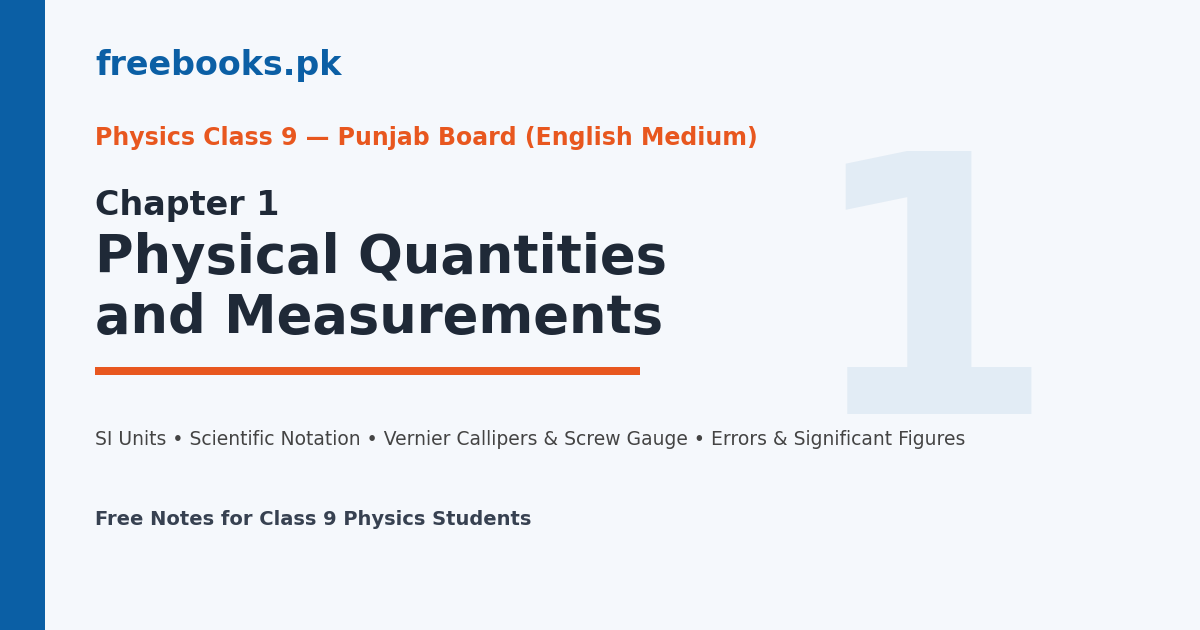 Physics Class 9 Chapter 1 Physical Quantities and Measurements cover image