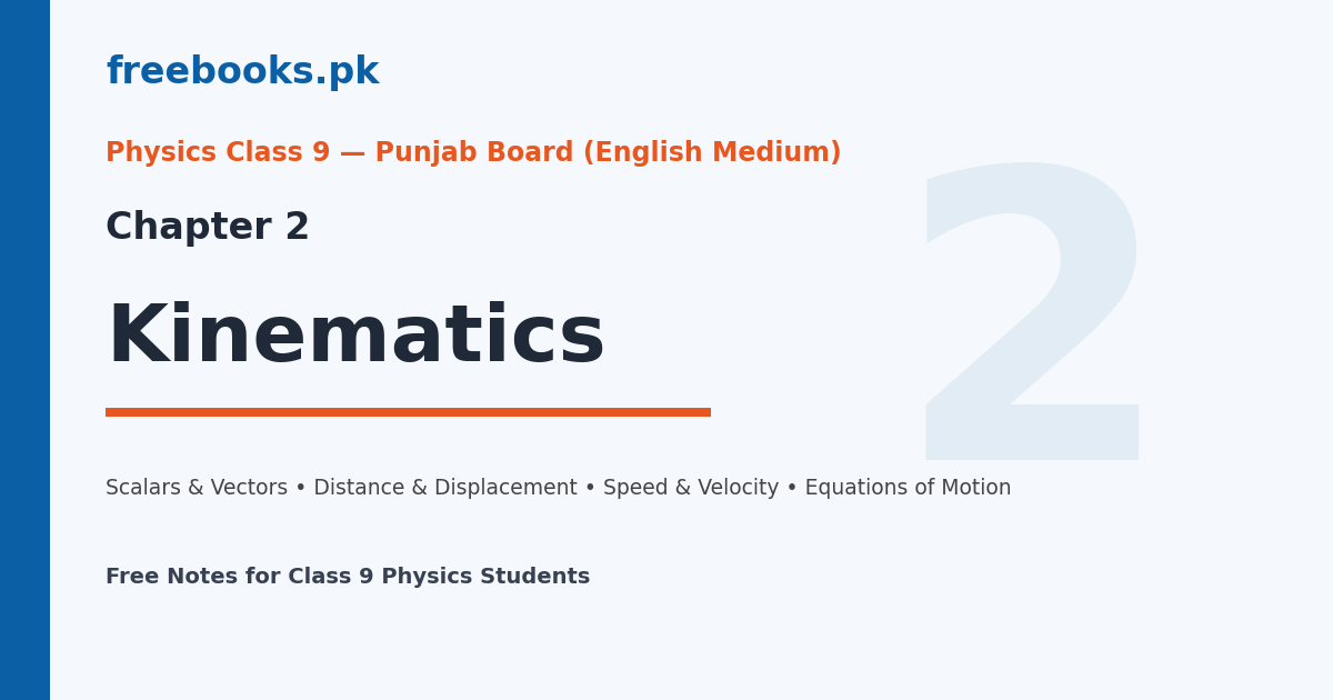 Physics Class 9 Chapter 2 Kinematics cover image