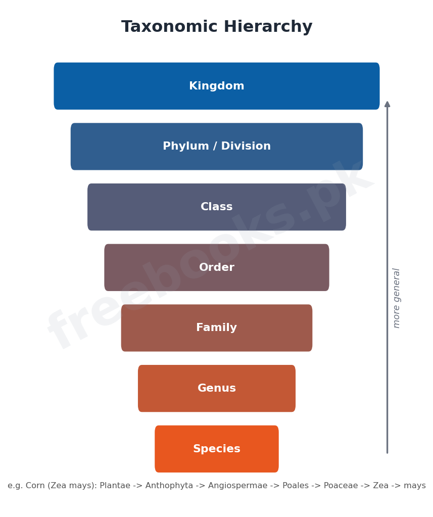 Chapter 5: Variety of Life – Biology 1st Year Notes 2 Taxonomic hierarchy from species to kingdom - Biology 1st Year (Freebooks.pk)