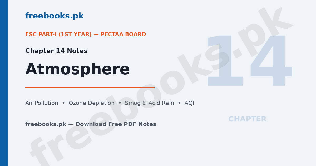 Chemistry Class 11 Chapter 14 Atmosphere notes featured image - freebooks.pk