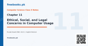 Computer Science Class 9 Chapter 11 Ethical, Social, and Legal Concerns in Computer Usage notes cover - Freebooks.pk