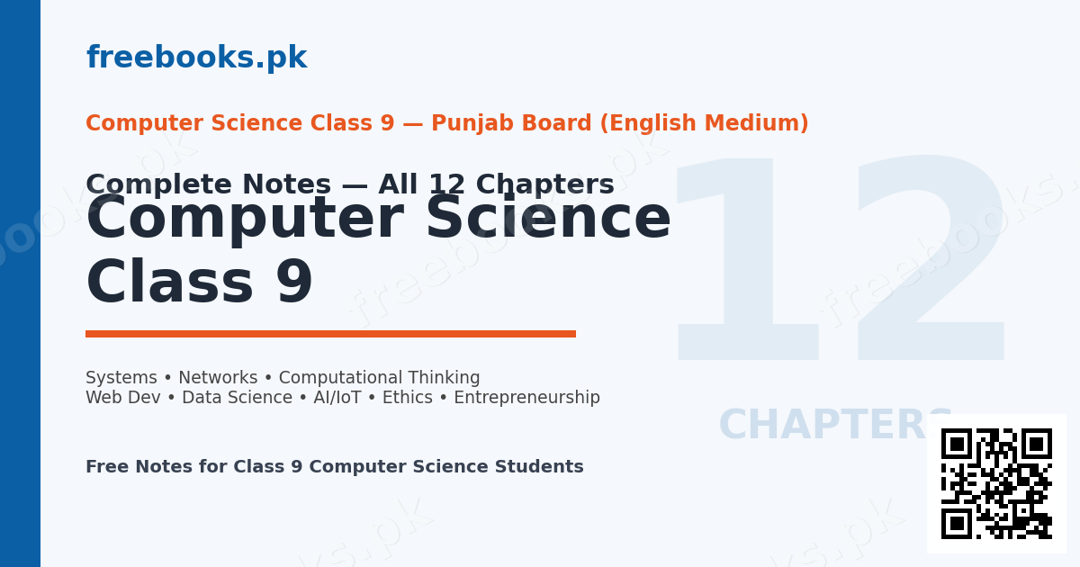Computer Science Class 9 Notes Complete Overview - Freebooks.pk