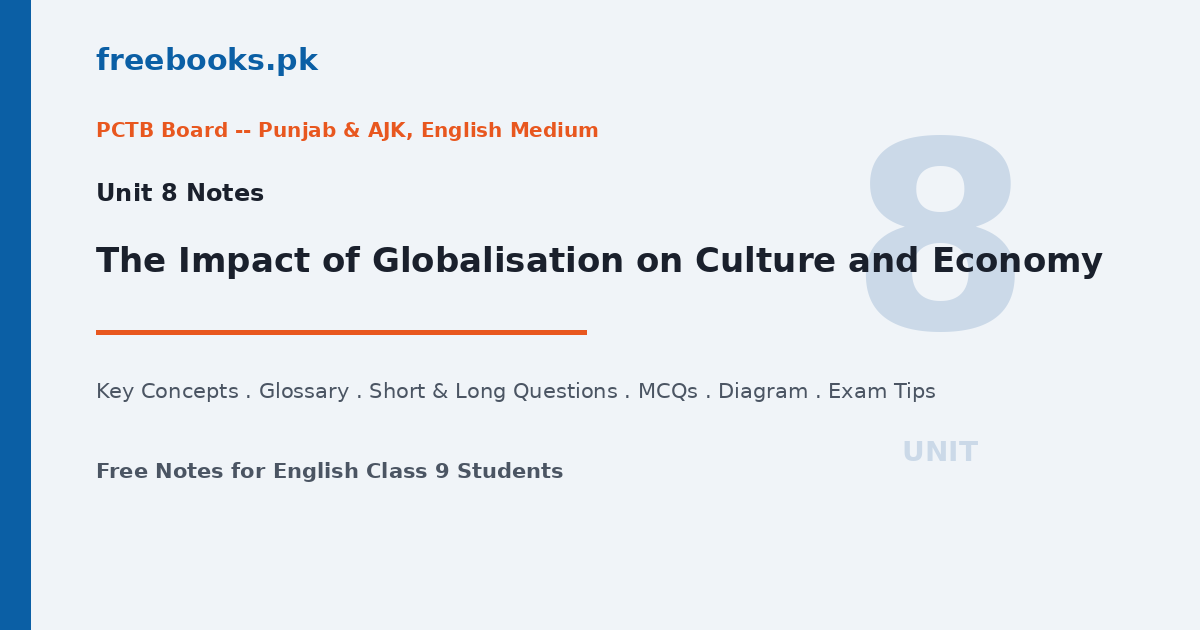 English Class 9 Unit 8 - The Impact of Globalisation on Culture and Economy notes featured image