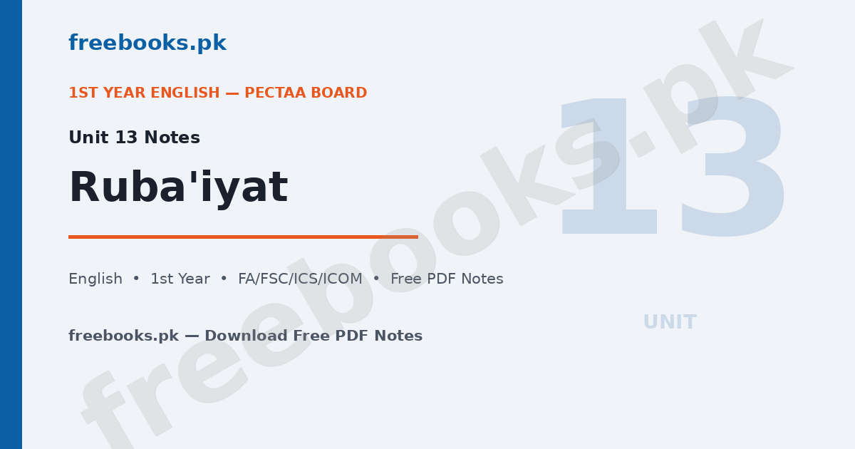 Rubaiyat notes - English Class 11 Unit 13 - Freebooks.pk