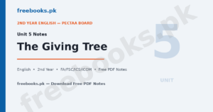 English Class 12 Unit 5 The Giving Tree Notes - Freebooks.pk