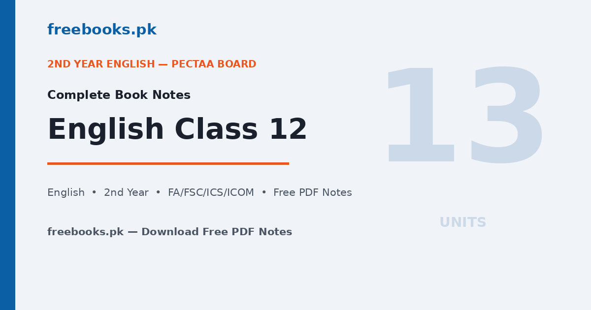 English Class 12 Complete Notes - All 13 Units - Freebooks.pk