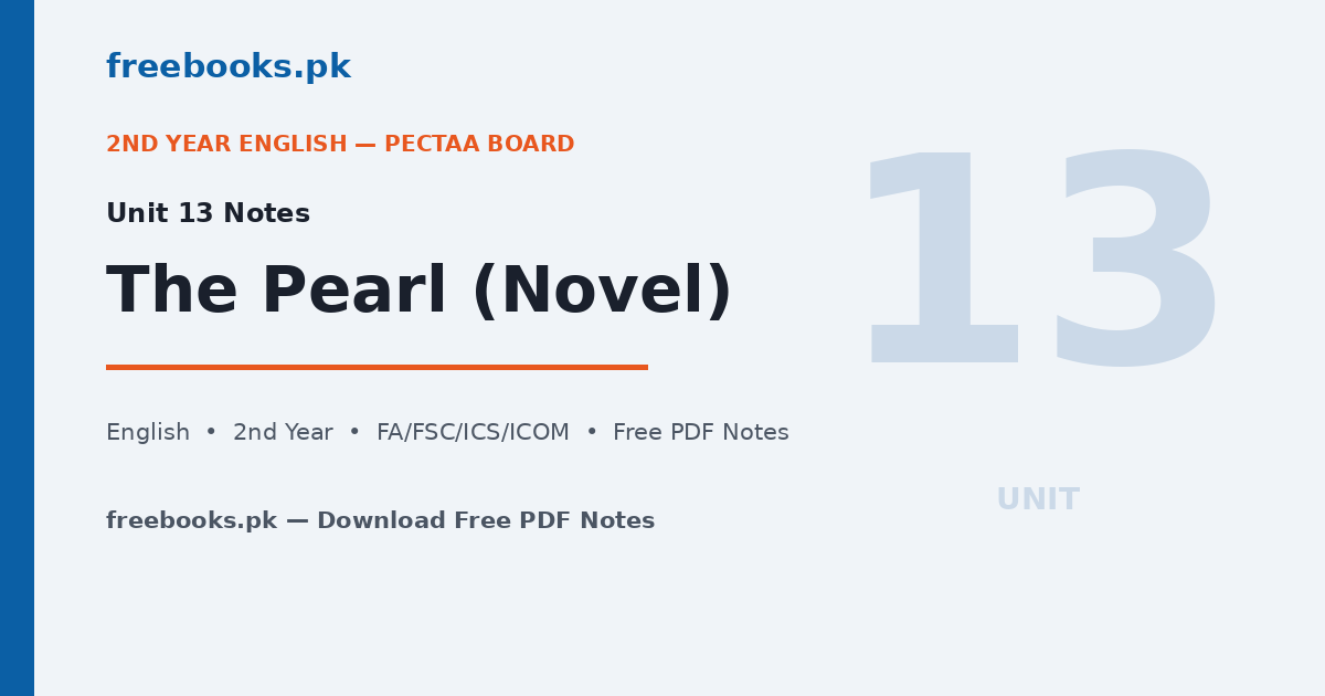 English Class 12 Unit 13 The Pearl Notes - Freebooks.pk