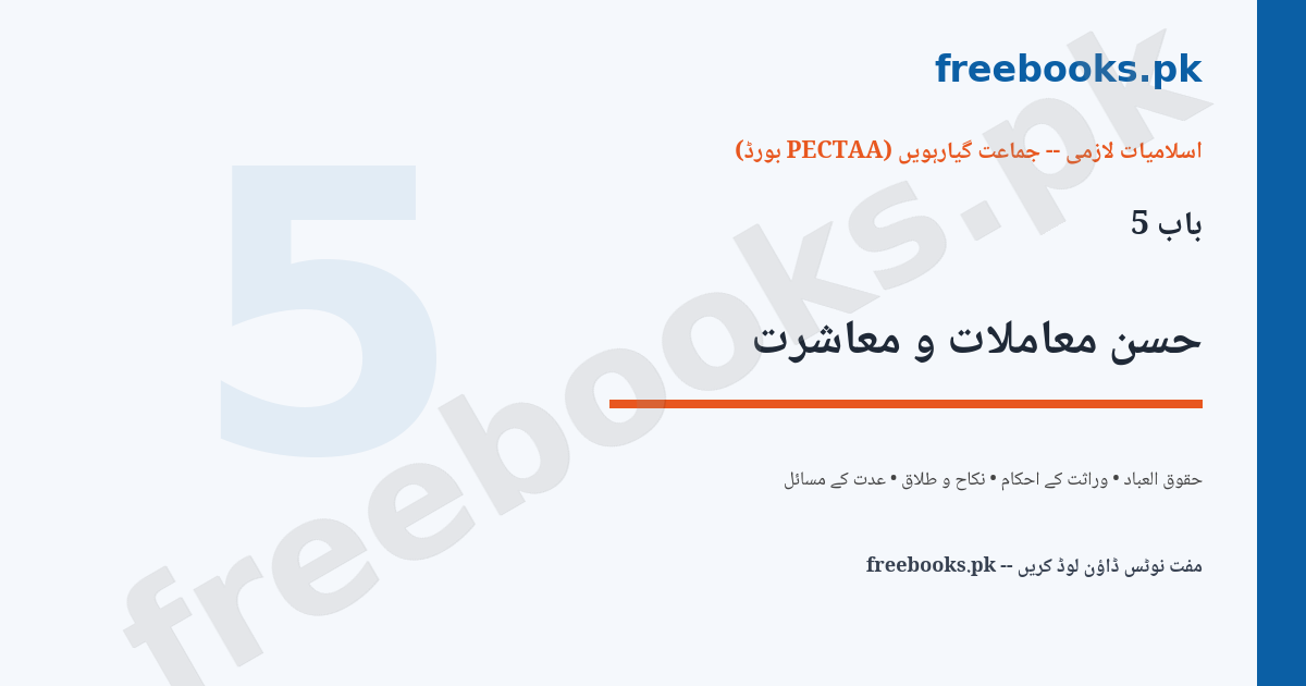 Islamiat Class 11 Chapter 5 Featured Image