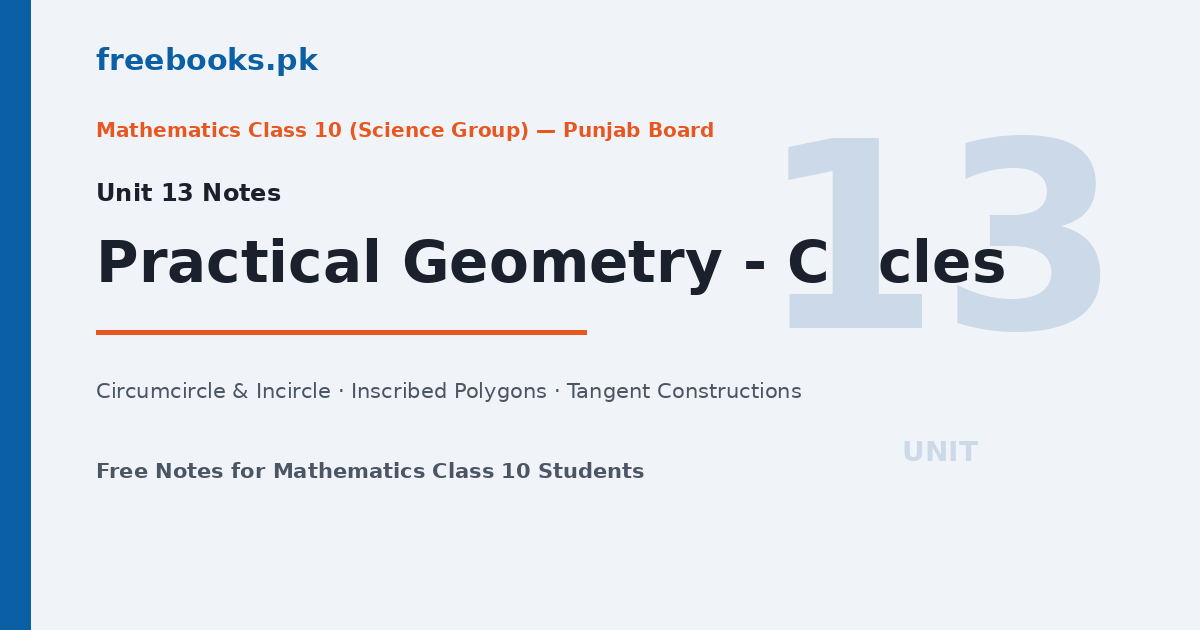 Mathematics Class 10 Unit 13 Practical Geometry Circles Notes featured image