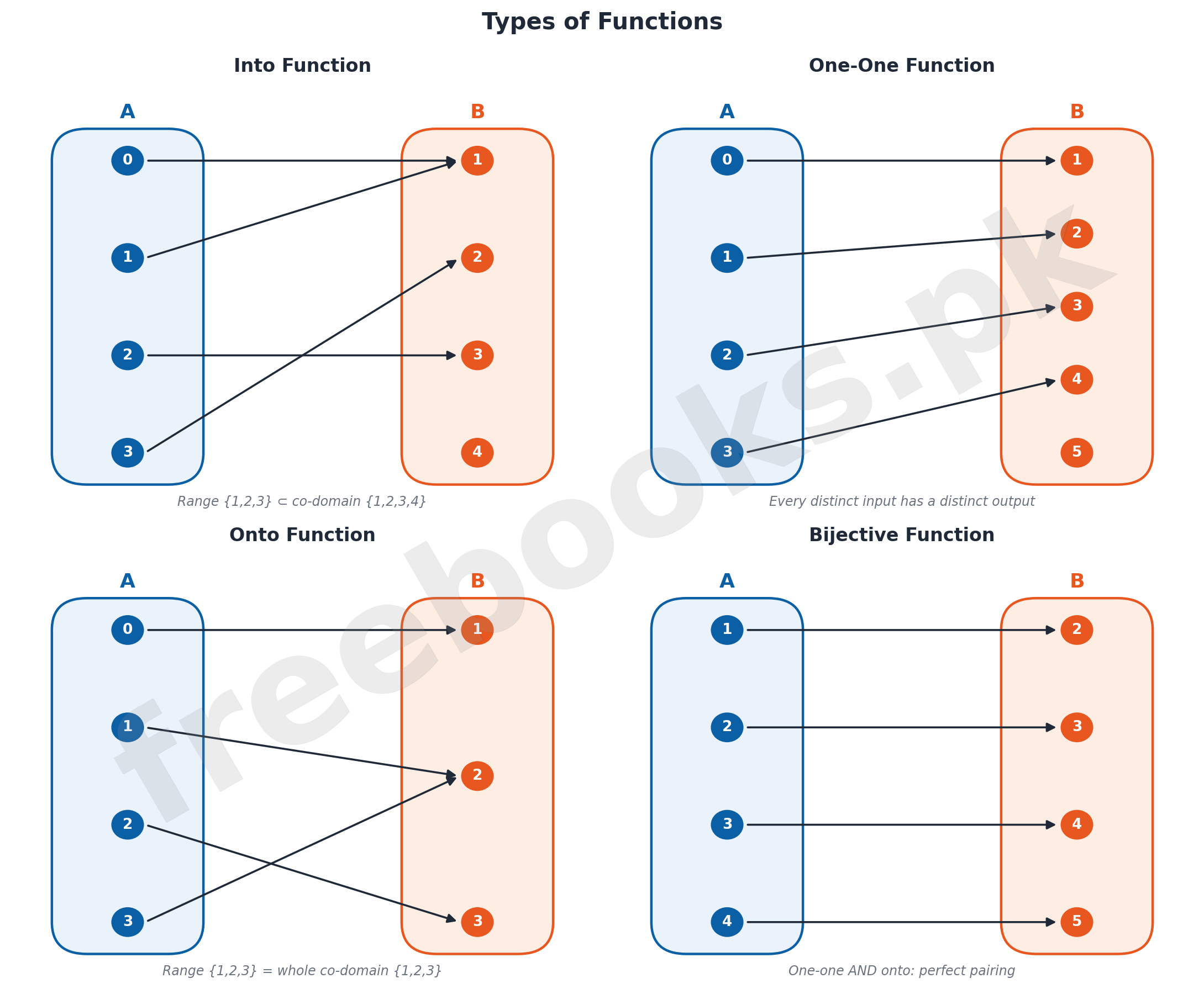 Mathematics Class 10 Unit 5: Sets and Functions Notes 4 Types of functions: into, one-one, onto, bijective