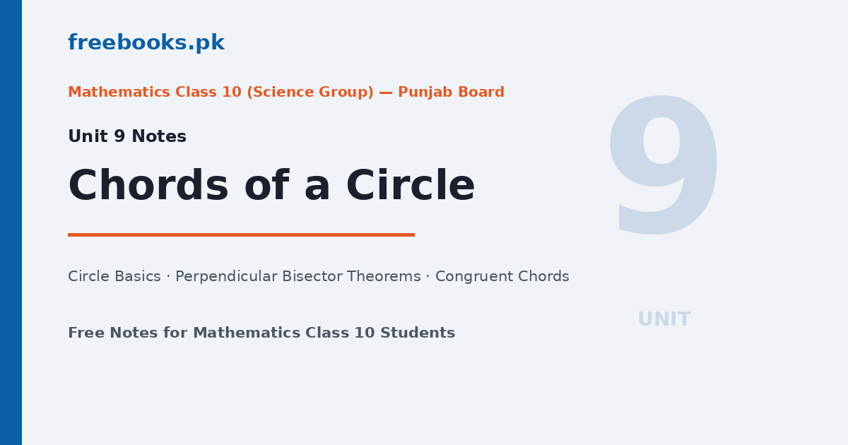 Mathematics Class 10 Unit 9 Chords of a Circle Notes featured image
