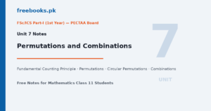 Mathematics Class 11 Unit 7: Permutations and Combinations Notes -- Freebooks.pk