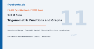 Mathematics Class 11 Unit 11 Trigonometric Functions and their Graphs Notes - Freebooks.pk