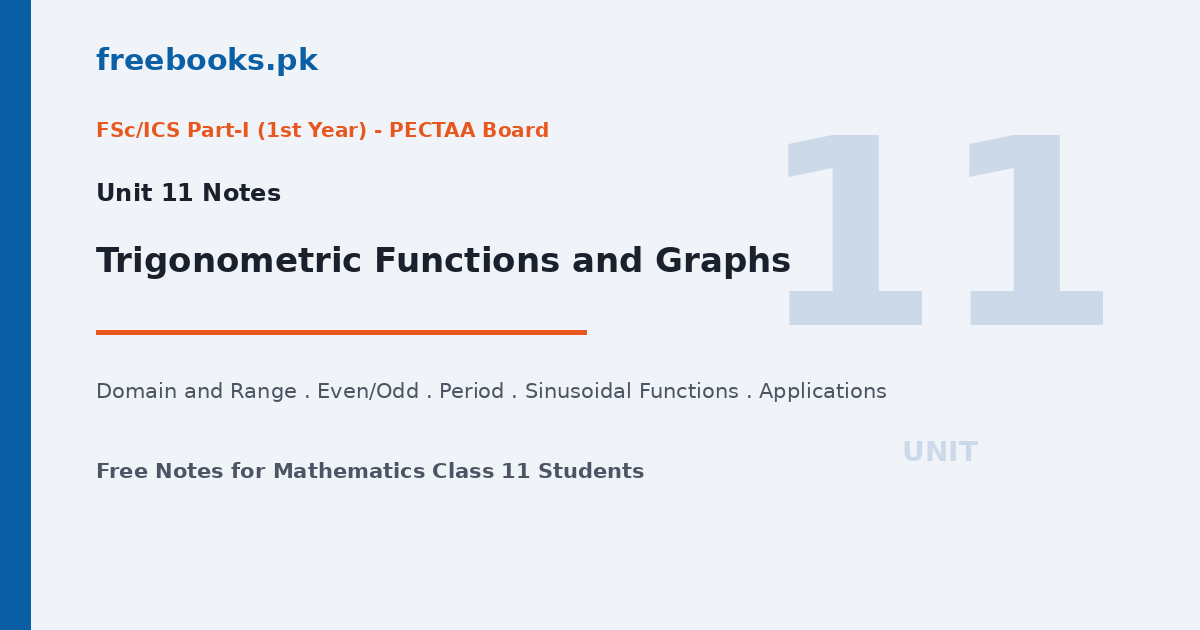 Mathematics Class 11 Unit 11 Trigonometric Functions and their Graphs Notes - Freebooks.pk