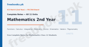 Mathematics Class 12 (2nd Year, ICS, PECTAA Board) Complete Notes