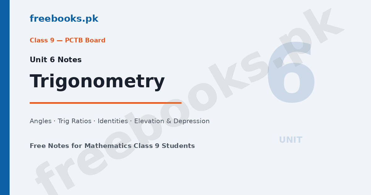 Mathematics Class 9 Unit 6 Trigonometry Notes featured image