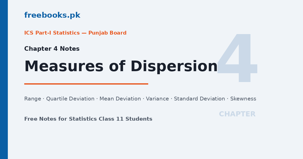 Statistics Class 11 Chapter 4 Measures of Dispersion - freebooks.pk