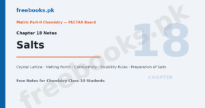 Chemistry Class 10 Chapter 18 Salts notes cover featured image