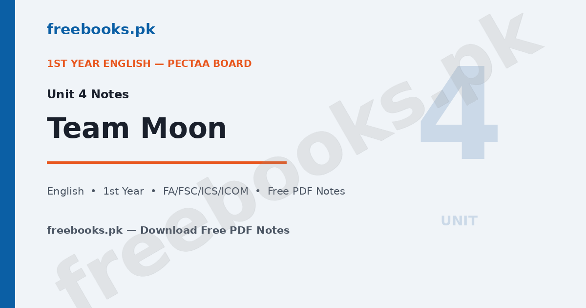 English Class 11 Unit 4: Team Moon Notes 1