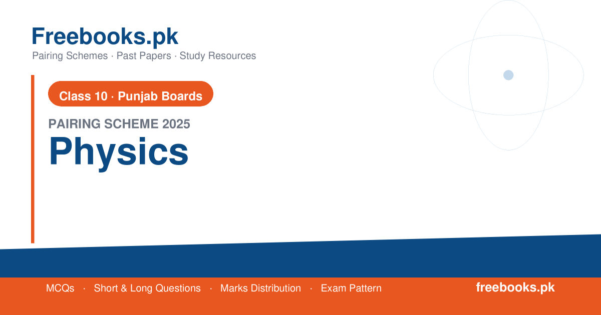 Class 10 Physics Pairing Scheme 2025 for Punjab Boards - free PDF download from freebooks.pk