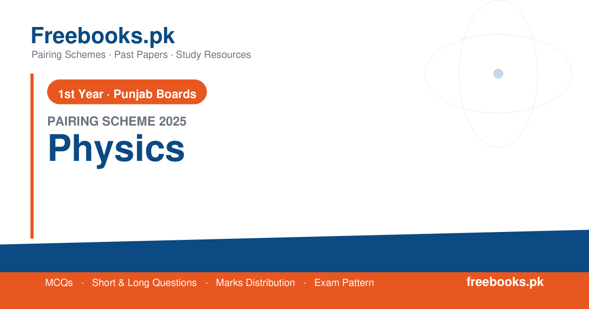 1st Year Physics Pairing Scheme 2025 for Punjab Boards - free PDF download from freebooks.pk
