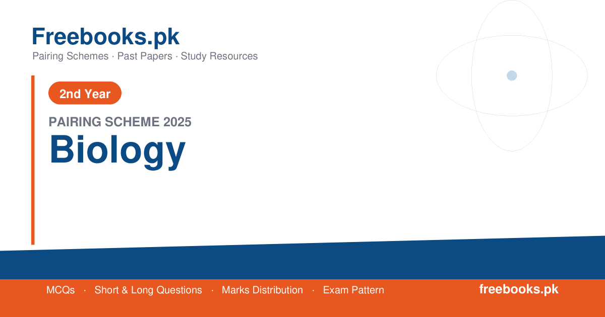 2nd Year Biology Pairing Scheme 2025 chart for Punjab Boards - freebooks.pk