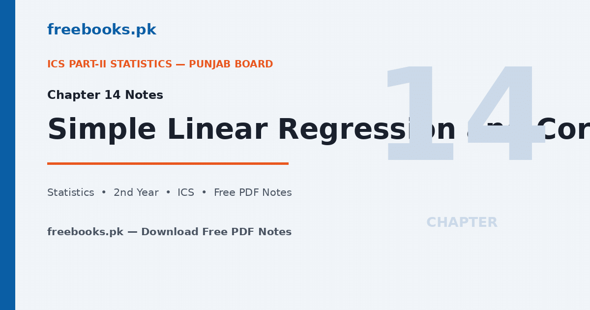 Statistics Class 12 Chapter 14 Simple Linear Regression and Correlation - freebooks.pk