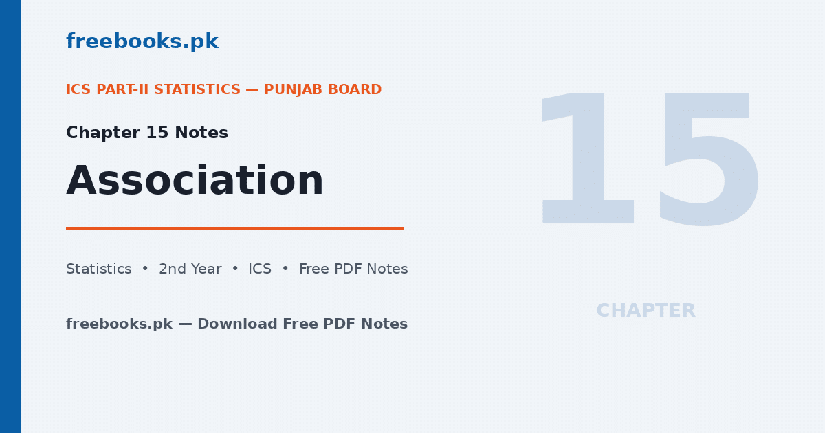 Statistics Class 12 Chapter 15 Association - freebooks.pk